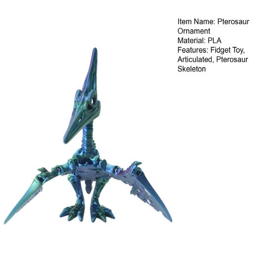 3D Printed Pterosaur Dino Skeleton with Articulated Joints Dinosaur Fidget