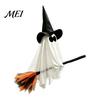 Festive Party Atmosphere Accessory Halloween Ghost Witch Broom Hanging Ornament, Spooky Hat Floating Prop Pendants for Indoor Outdoor Haunted