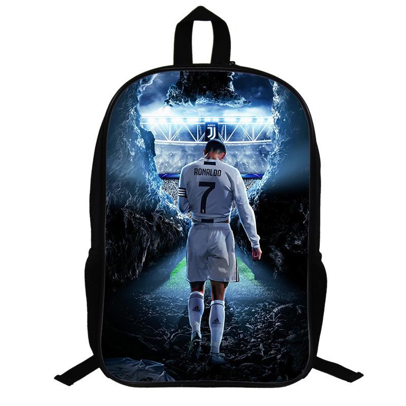 Zaino a Tema Ronaldo per Fan di Calcio Zaino per Studenti Scolastici Zaino per Bambini da 17 Pollici