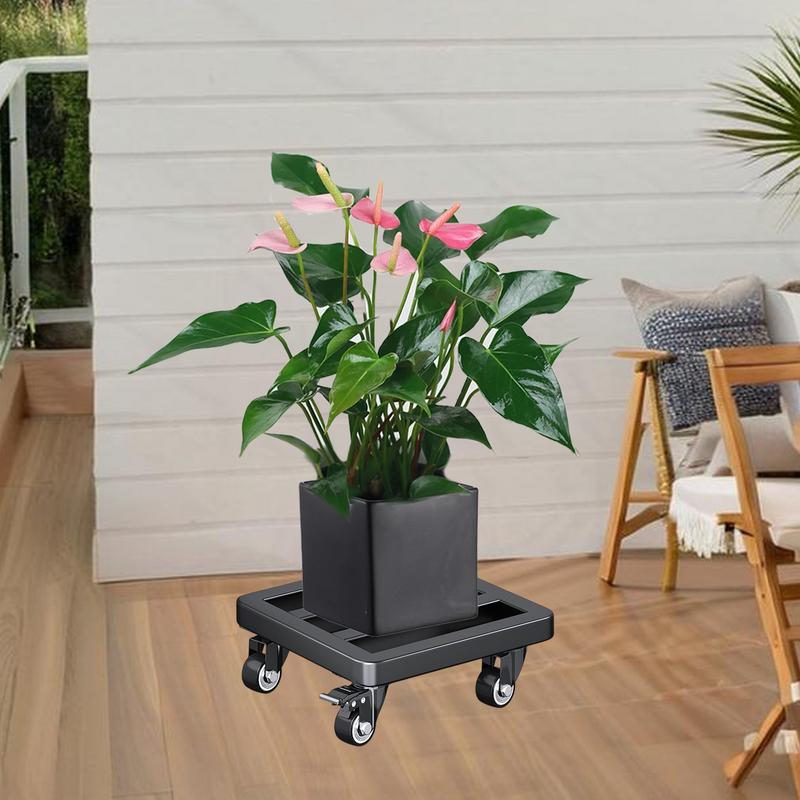 Universal Flower Pot Wheels square Metal Tray Heavy Duty Flower Pot Rack Plant Movable Rolling Potted Plant Stand With Rollers