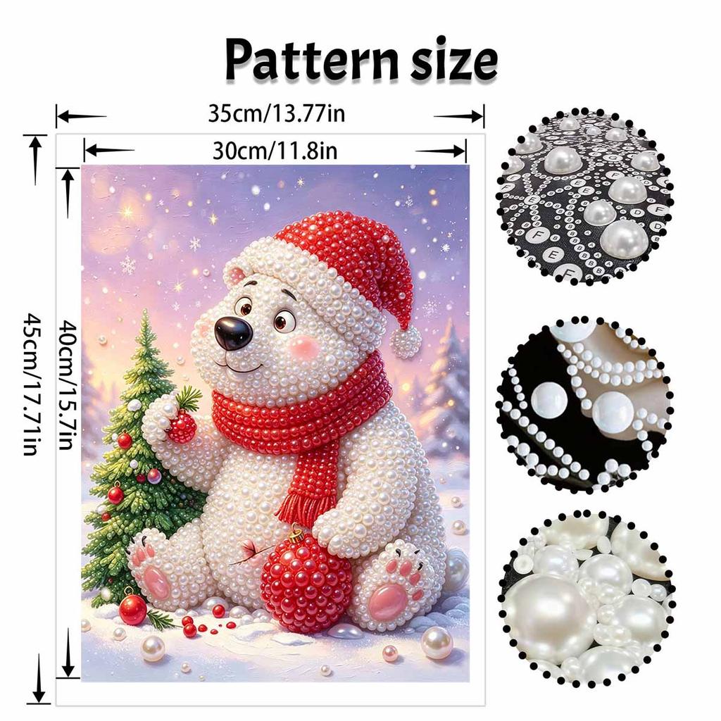 Christmas Pearl Painting Kit Handmade DIY Polar Bear And Tree Home Decoration Painting