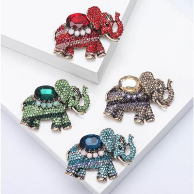 Personalized Imitation Crystal Elephant Brooch Anti-slip Pin Accessory