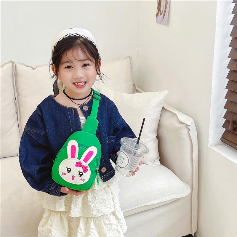Cute Cartoon Rabbit Kids Crossbody Bag Adorable Kindergarten Canvas Purse For Children
