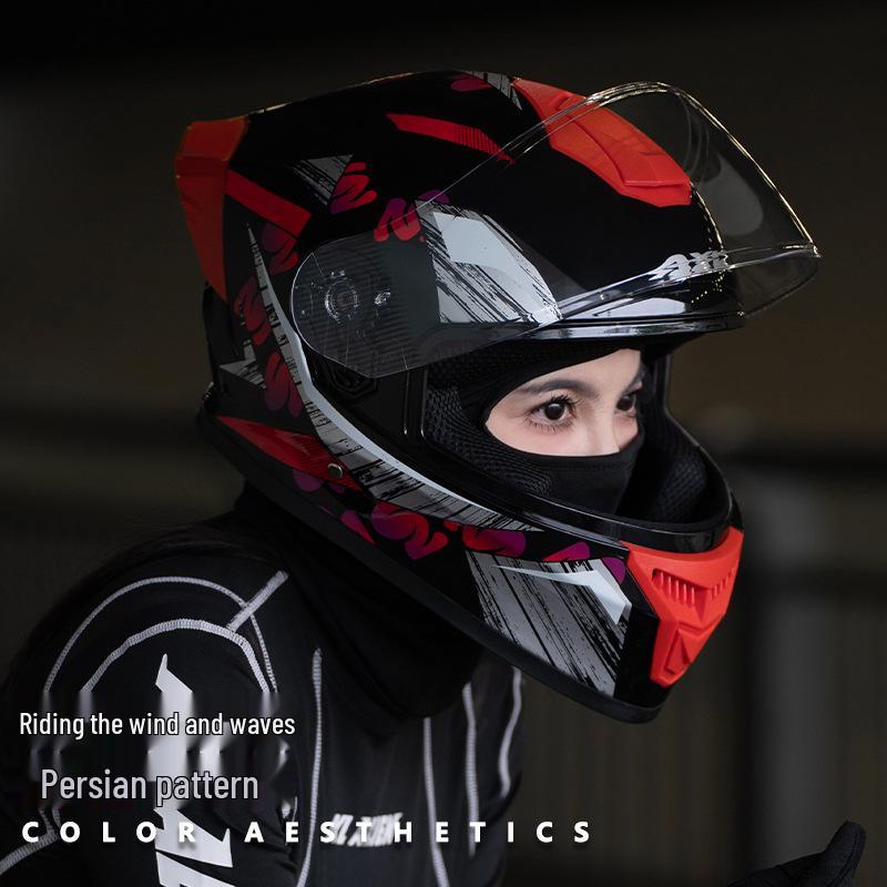 Certified Full Face Motorcycle Helmet for Men & Women, Warm, All-Season, for Electric Vehicles and Winter Riding