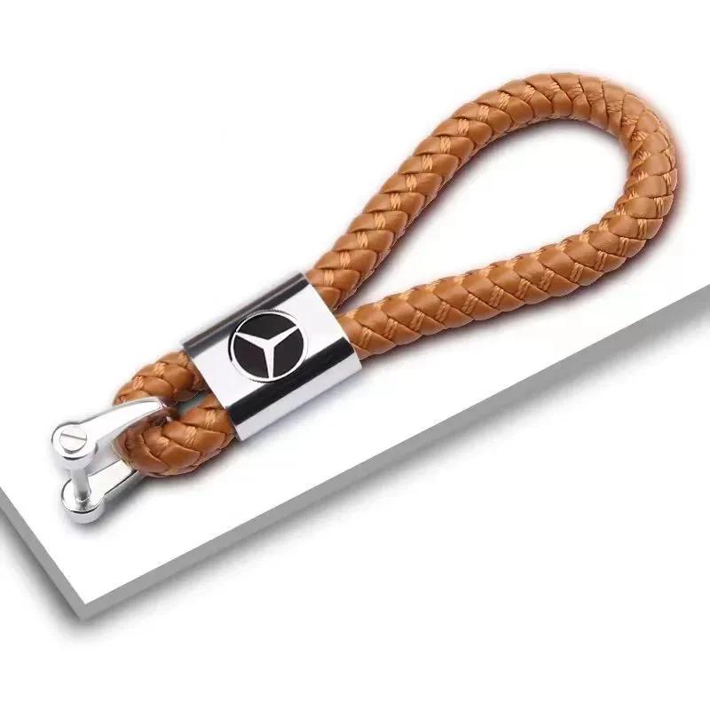 DQY2 1PCS Car Braided Keychain Holder Auto Key Rope Keyring for Mercedes Benz New B/C/E Class A Class C200L GLC GLK New CLA GLA