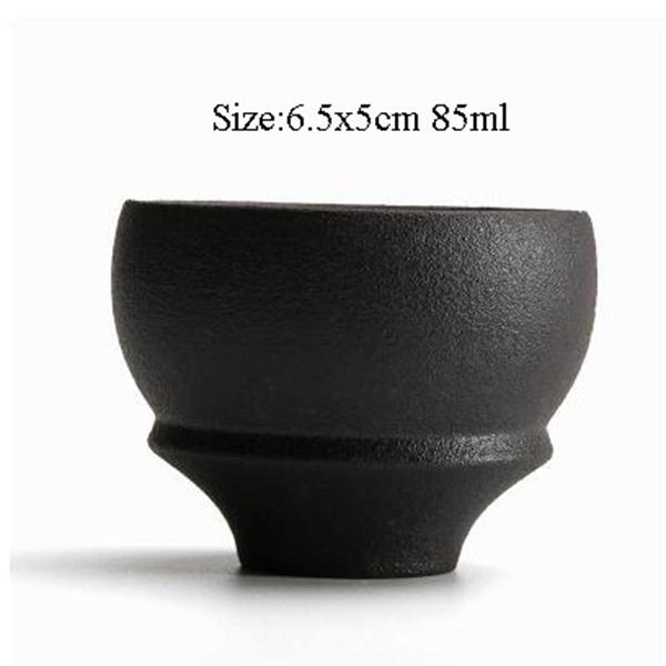

Ceramic Tea Cup Coarse Pottery Japanese Style Black Pottery Kung Fu Tea Set E