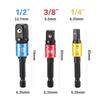 3PCS Multifunctional Drill Socket Adapter Colored Hex Shank Square Head Bits