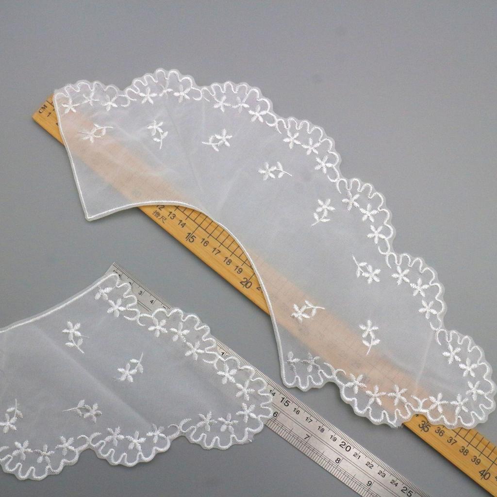 Chiffon Plus Organza Fabric Embroidery False Collar Lace Three-Dimensional Lapel Embroidery Clothing Accessories