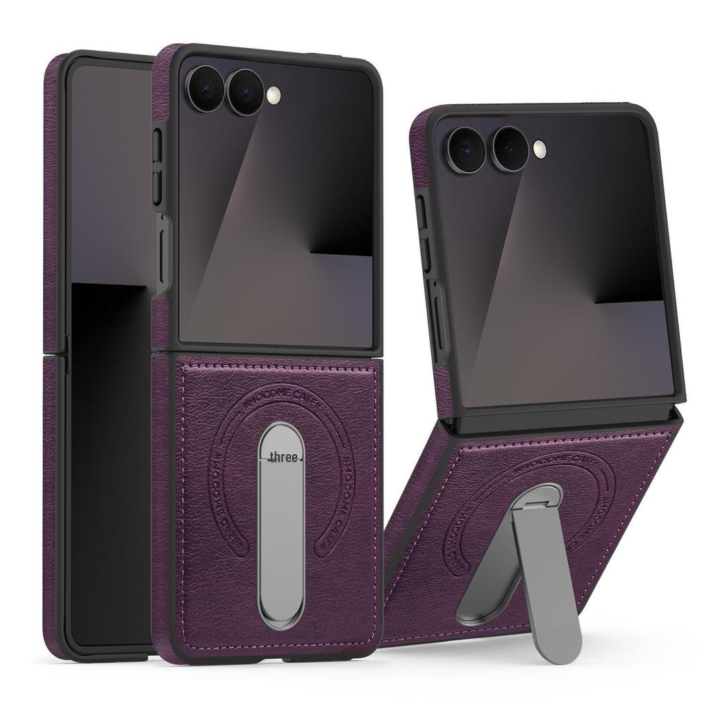 Samsung Z Flip 7/6/5/4/3 Kožené Magnetické 360° Otočné Stojánkové Pouzdro