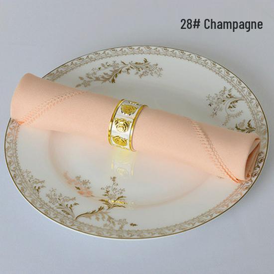 Pure Solid Color Hotel Restaurant Napkin - Red, White, Blue Flower Folded Design