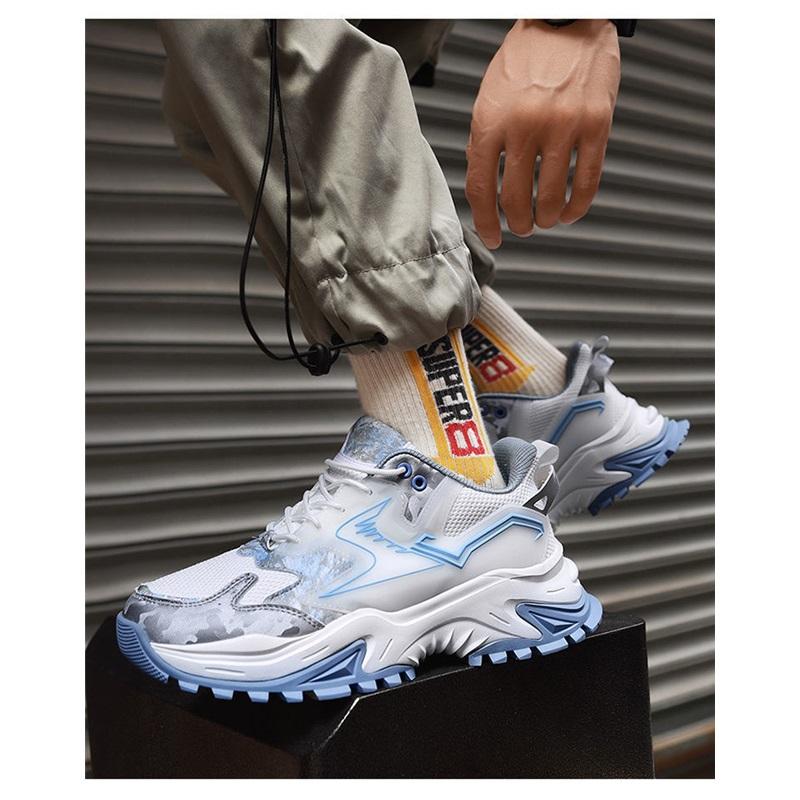 Men's Chunky Sneakers New Breathable Mesh Sports Shoes Non-slip Casual Running Shoes For Men Thick Sole Platform Dad Shoes