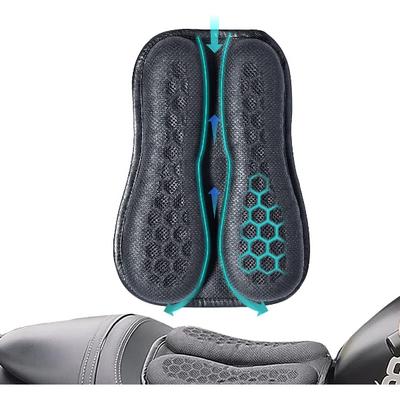 Foldable Motorcycle Seat Cushion,High Elasticity Gel 3D Honeycomb Comfort Breathable Shock Absorption,Suitable for Long-Time Riding Seat Cover