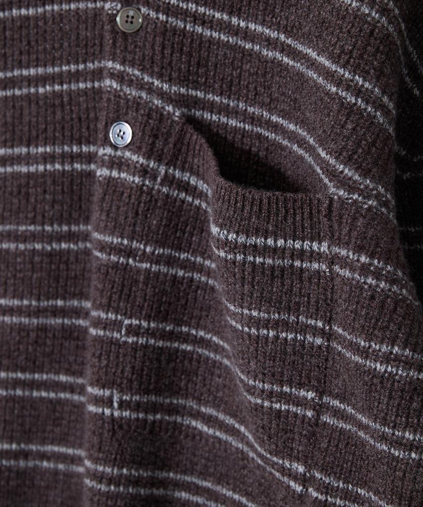 HORLISUN Casey Border Knit Pullover Melange Brown