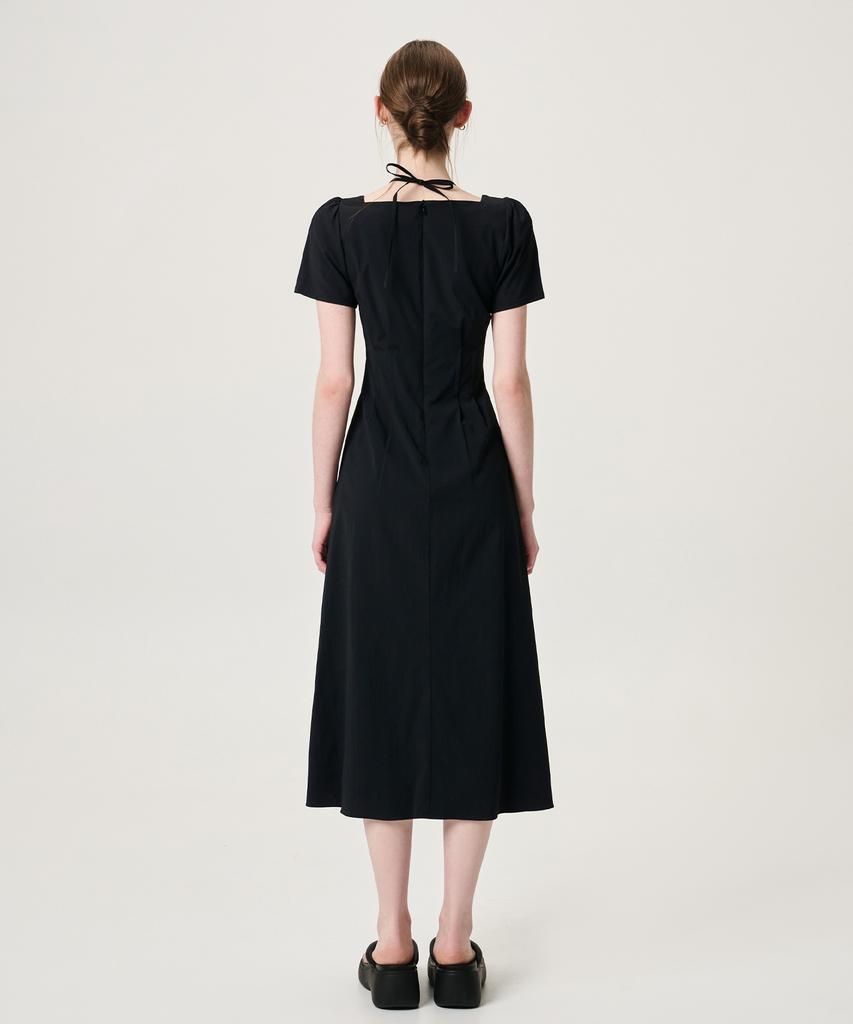 Etmont Heart Neck Strap Dress, Black