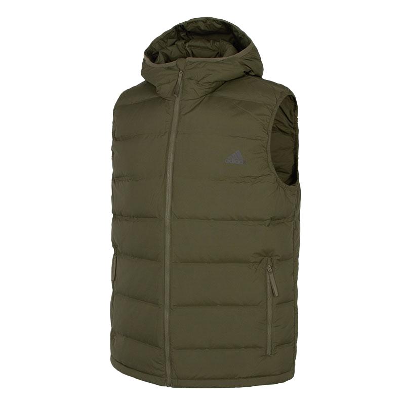 

Adidas Gray Duck Down Breathable Hooded Sleeveless Down Vest Men vest GT9208 XL