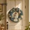 Relaxing Holiday Craft Projects 3D Fabric Wreath Poke Art Kit for Adults Christmas Unique Keepsake Presents Kit Santa Snowman Design