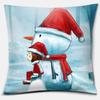 Cute Christmas Snowman Square Pillowcase Home Decoration Car Sofa Cover Anime Body Pillow  Outdoor Pillow Covers