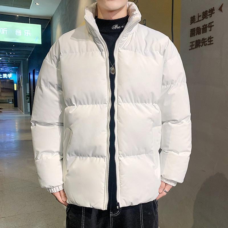 

Padded clothes men s winter new thickened warm loose versatile cold-proof stand-up collar padded jacket casual padded jacket men s clothes M белый