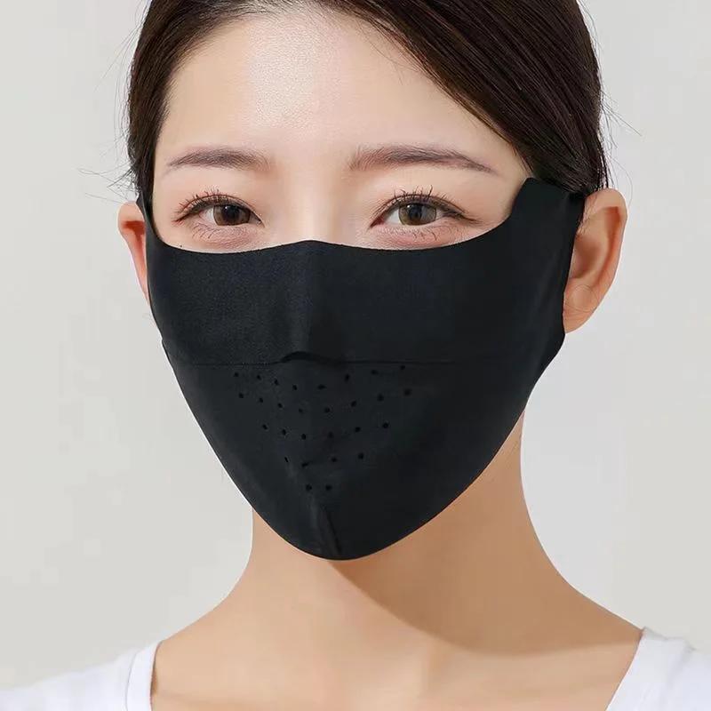 Ice Silk Face Mask Uv Sun Protection Summer Adjustable Breathable Men Women Outdoor Running Cycling Sports Mask
