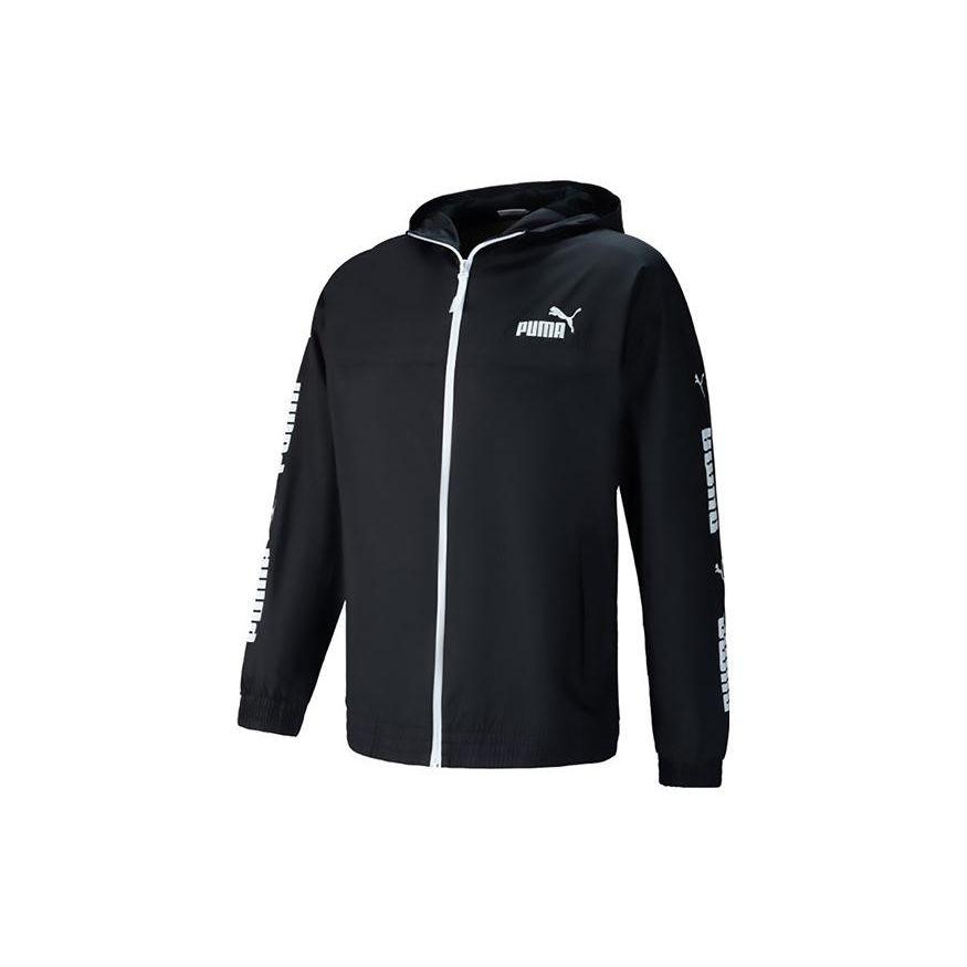 

PUMA FW22 Logo Print Zip Hoodie Jacket Men Outerwear Black 672425-01 L