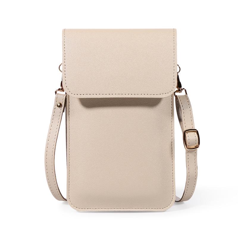 Bolso Mini para Teléfono con Pantalla Táctil de Color Sólido - Bandolera Minimalista Estilo Coreano