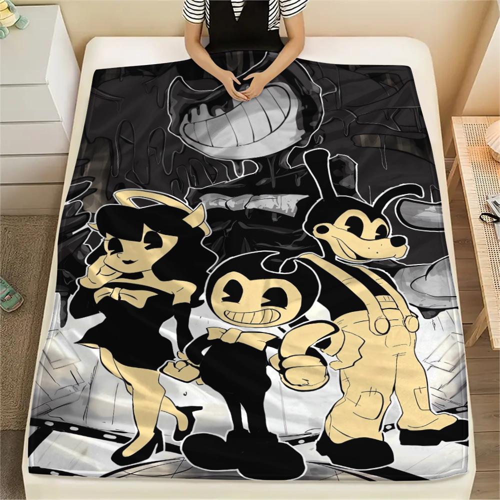1Pc Bendy Print Flannel Blanket, High quality Comfortable for All Seasons, Home Decor, Warmth and Comfort, Perfect for Christmas Gifts