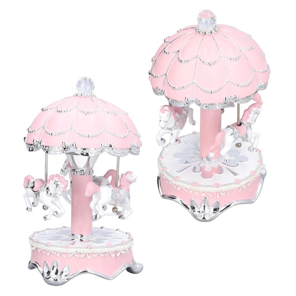 Luminous Carousel Music Box European Style Color Changing Carousel Music Box for Friends Spouse