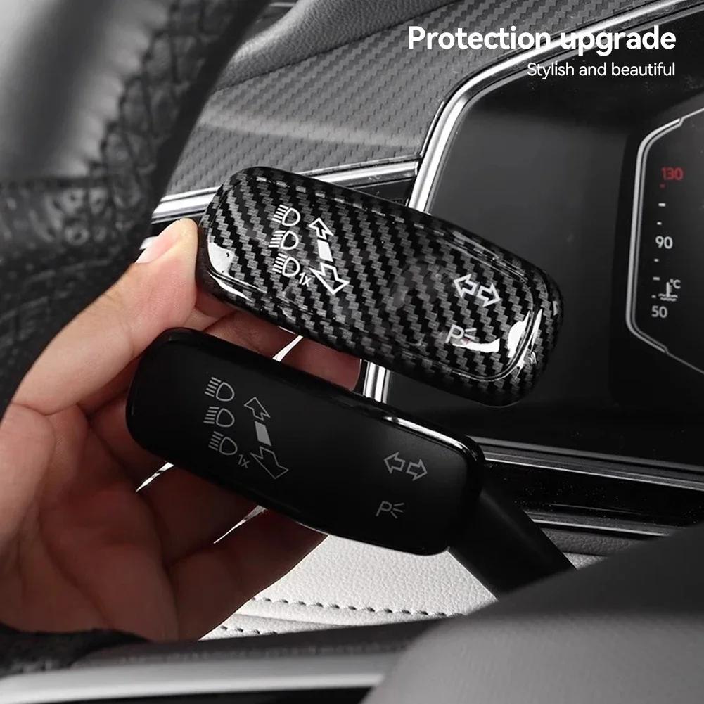 2Pcs Car Styling Steering Wheel Turn Signal Wiper Switch Lever Decoration Cover Trim for VW Polo Golf 7 Golf 8 Jetta Tiguan