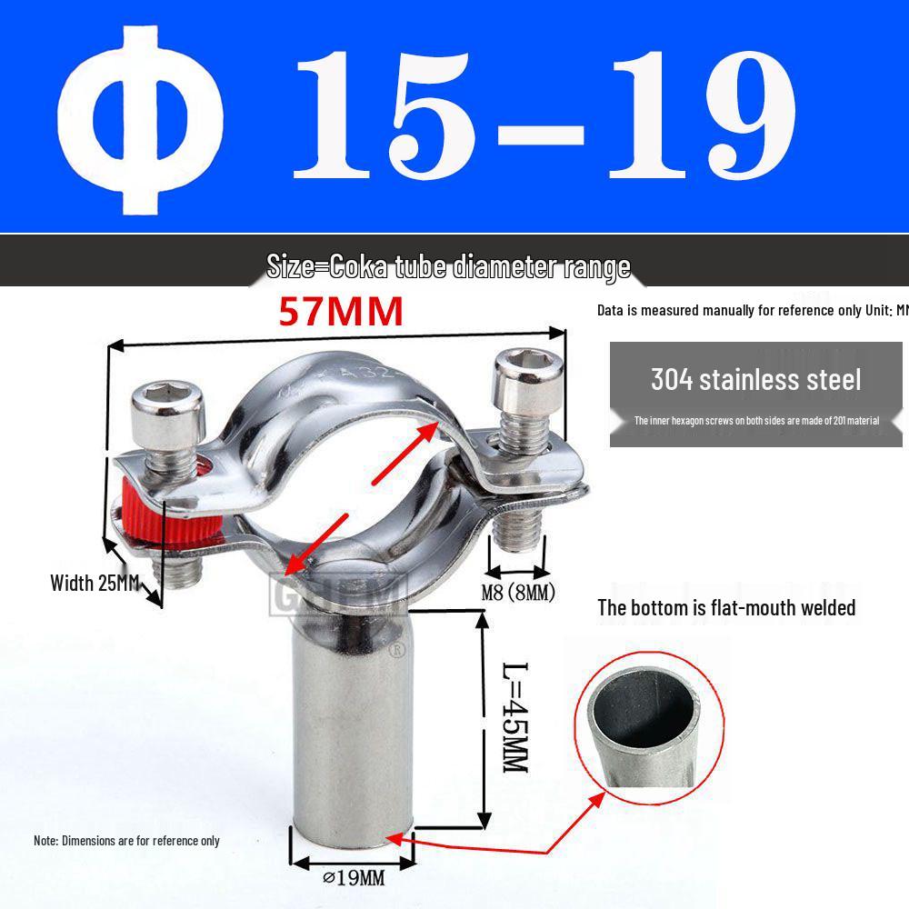 304 Stainless Steel Pipe Clamp & Support Bracket for PVC Fixing