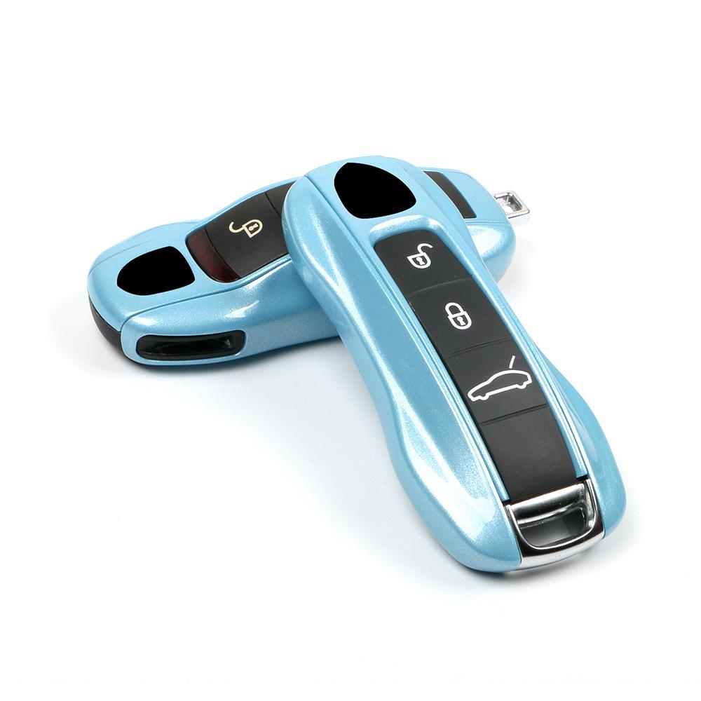 Ice Crystal Blue Replacement Shell for Porsche Taycan, 911, Panamera, Macan, Cayenne, 718 Keys
