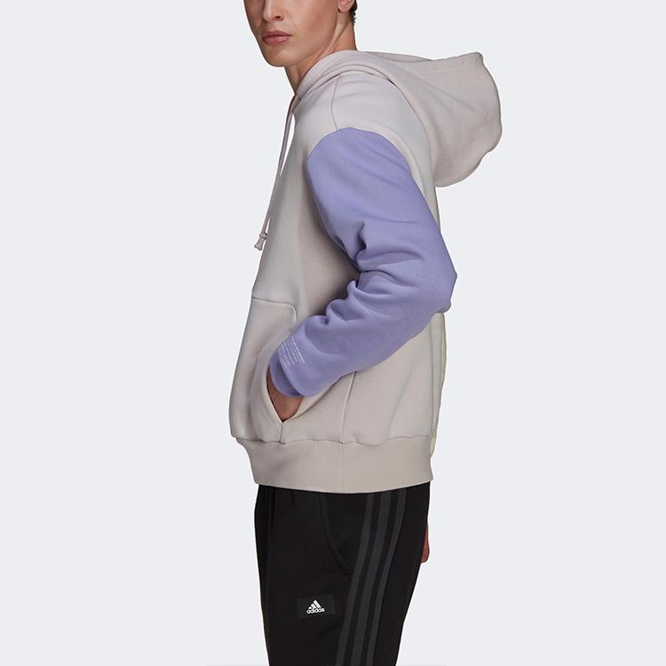 Adidas U Fl Hd Casual Sports Color Block Hoodie Long Sleeve Sweatshirt Men Tops Purple HU0414