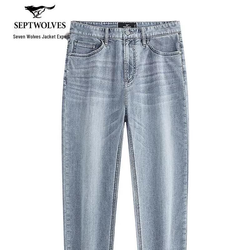 Septwolves Men s Summer Washed Stretch Jeans 35A