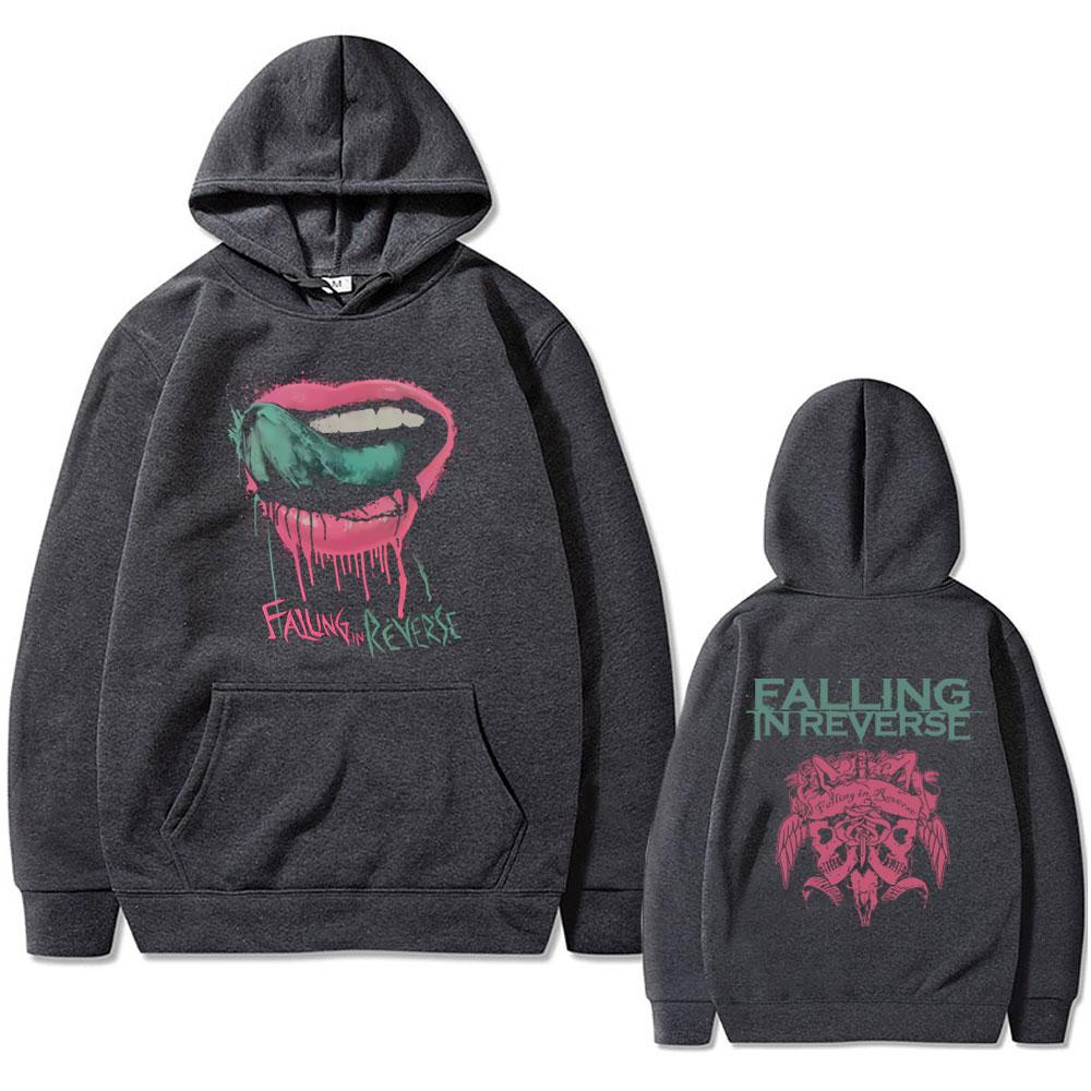 Rock Band Falling In Reverse Double Sided Print Hoodie Men Women Vintage Gothic Punk Hooded Sweatshirt Male Oversized Streetwear
