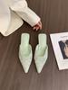French temperament suede bag head half slippers fairy shoes wear 2025 new spring and summer pointed half tray single shoes