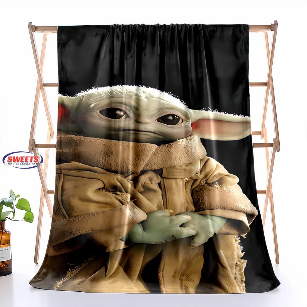 Warm and Cozy Flannel Blanket, Star Wars Grogu Din Djarin Blanket, Sofa Bedroom Office Leisure Nap Cover Blanket,Kid's Nice Gift
