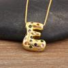 Nidin New Fashion 26 A-Z Letters Initials Alphabet Pendant Necklace For Women Men Inlaid Colorful Zircon Jewelry Accessories