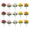 Artificial Mums Bundle Realistic Faux Daisies with Bendable Stems UV Resistant Fall Flowers for Autumn Home Window Box Vase Outdoor Decoration