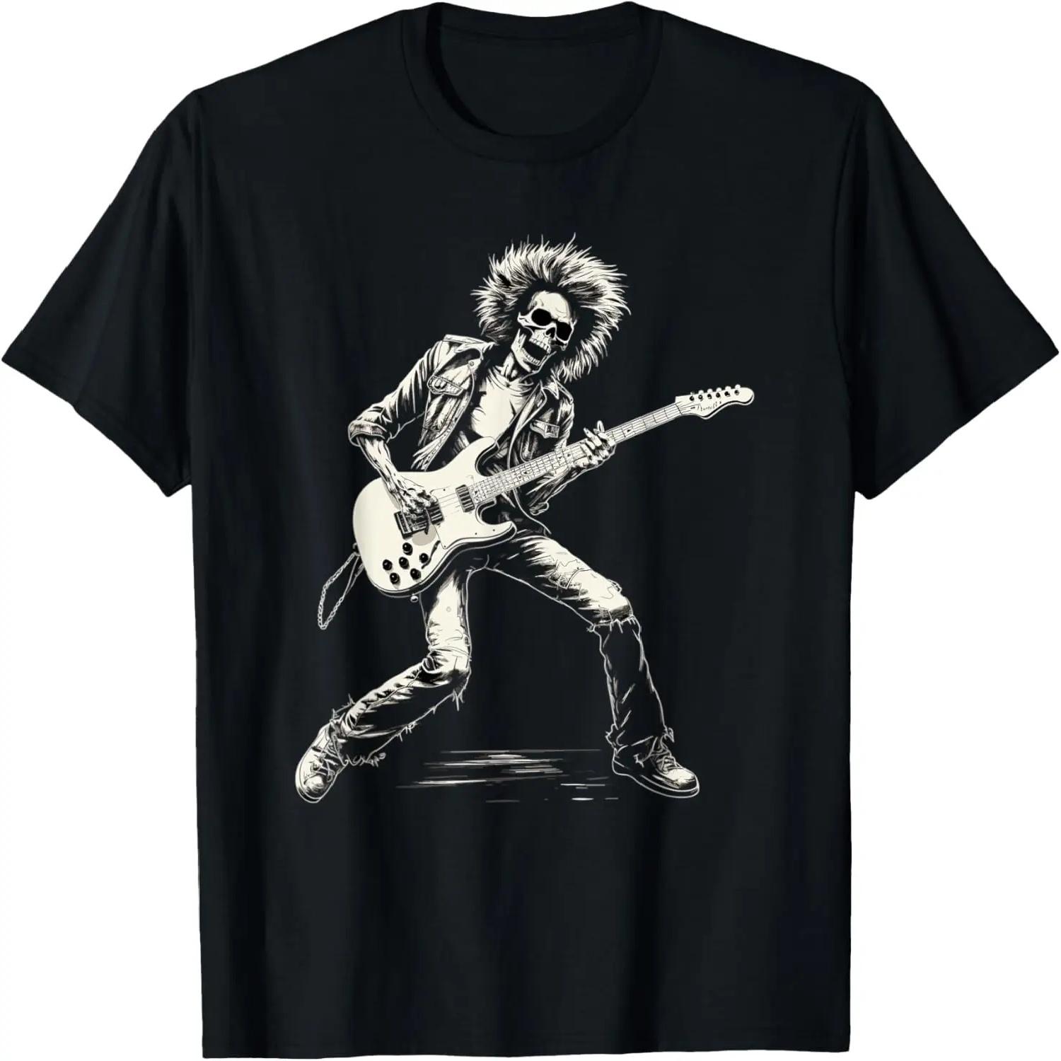 

Rock & Roll Music Concert Festiwal Skeleton Halloween Guitar T-Shirt XXXXXL чорний