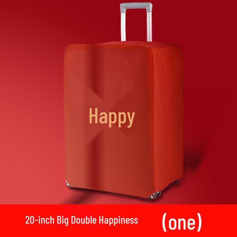

Червоний весільний чохол для валізи «Подвійне щастя»: Захисний шкіряний пилозахисний мішок для багажу