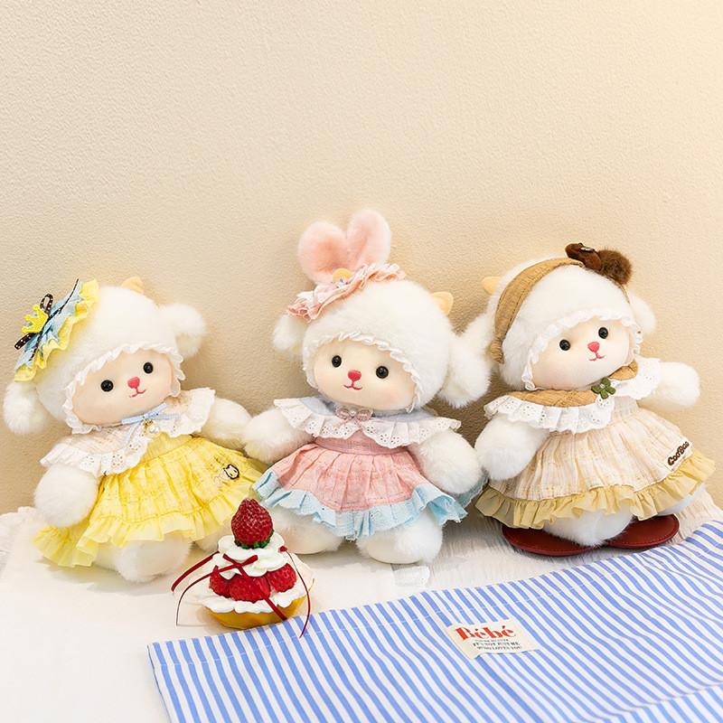 Sheep Plush Doll With Fluffy Rabbit Fur For Home Decor And Gift