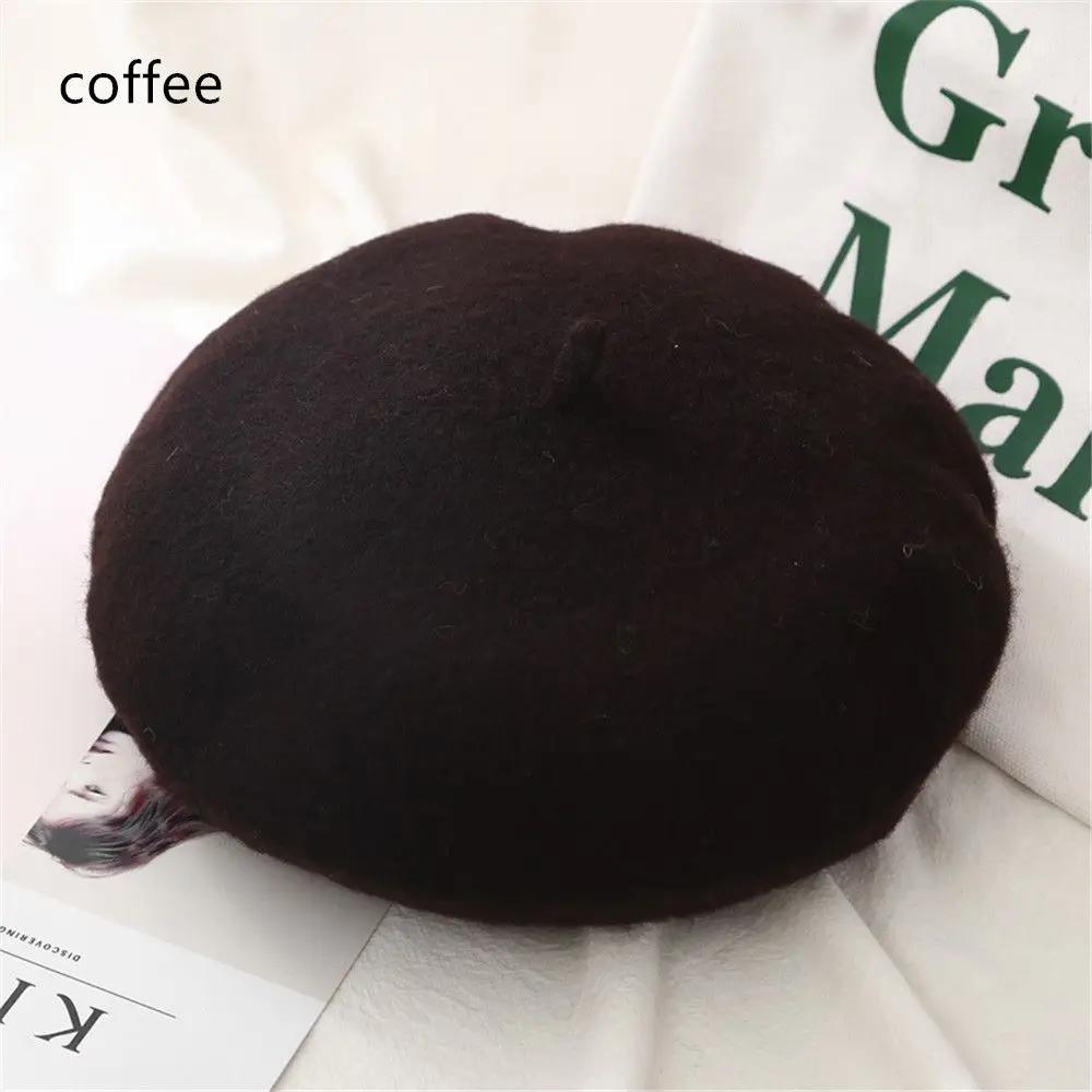 French Beanie Baggy Flat Cap Hat Autumn Beret Hat Wool Beret Cap Felt Berets