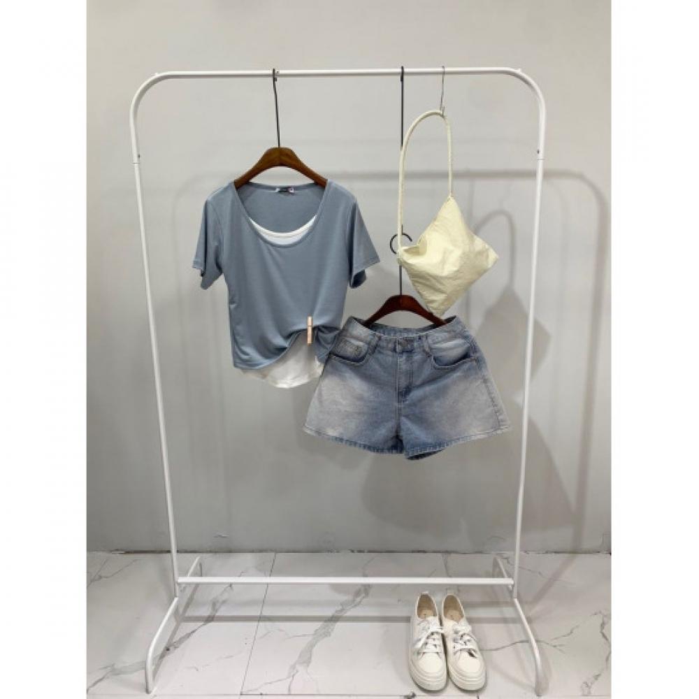 C S In The Room Ykk Zipper waShed 3 4 Denim ShortS 3Color