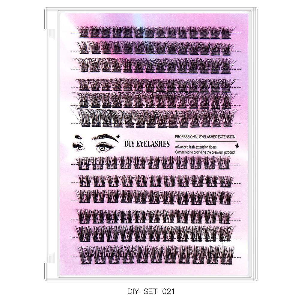 Diy Segmented False Eyelashes 12 Rows Large Capacity Glue Tweezers Set Combination Eyelashes