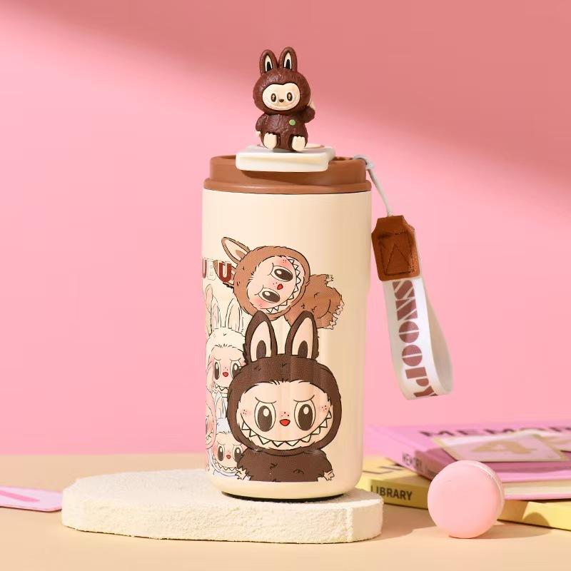 316 Stainless Steel Thermos Cup Cartoon Pattern Matra Cloth Coffee Cup Outdoor Portable Car Cup