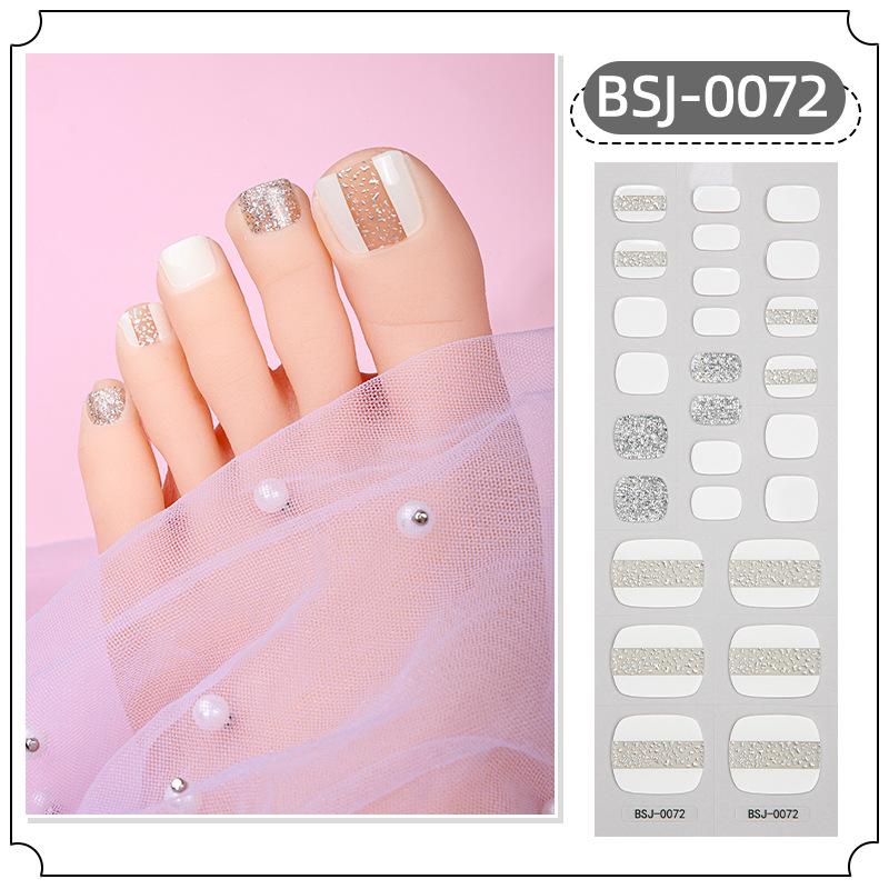 New Gel Foot Stickers, Manicure Stickers, Scallion Powder UV Lighting, Semi-baked, Semi-cured Toenail Stickers
