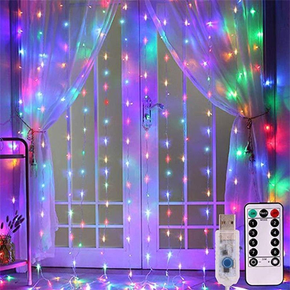 Xiaomi USB Curtain Lights - 8 Lighting Modes LED Fairy String Light for Christmas Halloween New Year Wedding Party Home Garden Decor