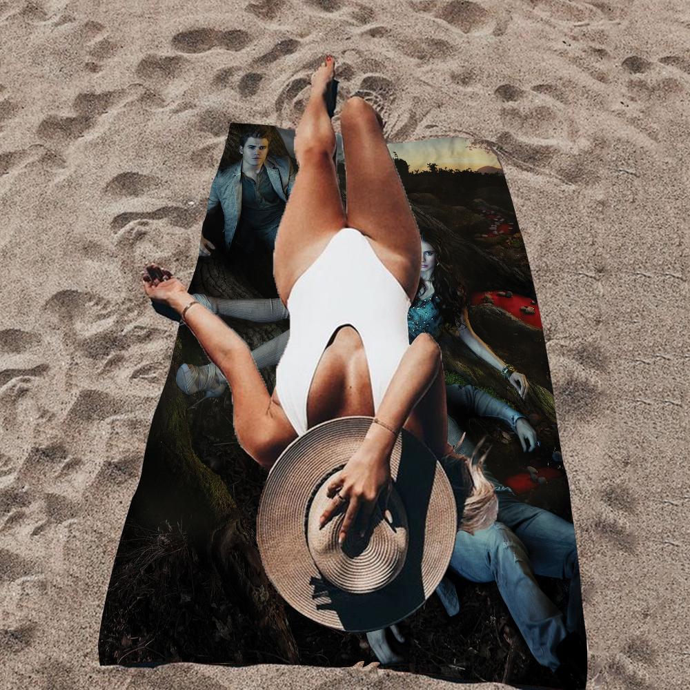 Classic Tv Series The Vampire Diaries Microfiber Beach Towel Absorbent Quick Dry Soft Swimming Resort Mountain Climbing Towel