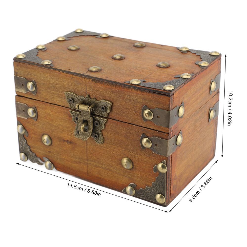 2 Stück Holz Retro Schatztruhe Zahlenschloss Andenken Aufbewahrungsbox Heimdeko