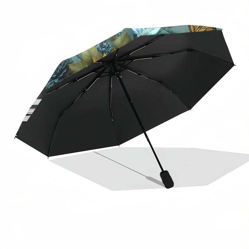 1pc Sunflower Bouquet with Butterflies Umbrella with Plastic Handle,Suitable for All Seasons Home Travel Outdoor UmbrellaDD1776