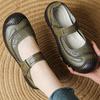 Leather Flats Women Durable Mary Jane Shoes Autumn Shallow Flats Ladies Anti Kick Moccasins Female Brown Flats